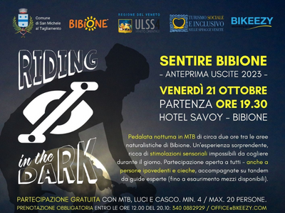 RIDING IN THE DARK: pedalata notturna in mountain bike nella natura di Bibione - Venerdì 21 ottobre, ore 19.30