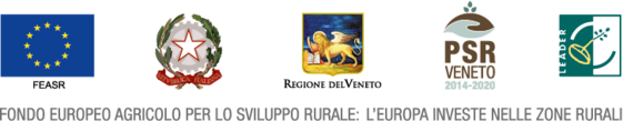 Bandiera UE, stemma dello Stato italiano, stemma della Regione del Veneto e logo del PSR Veneto sopra lo slogan di riferimento al fondo FEASR