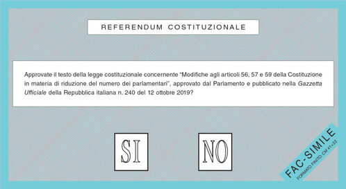 Fac-Simile della SCHEDA per il referendum costituzionale - parte INTERNA